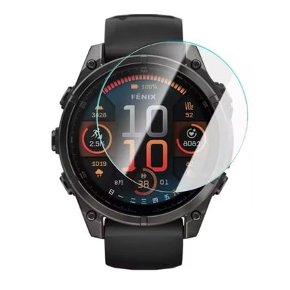 Garmin Fenix 8 43mm Series smartwatch screen protector, clear protective film on the watch face for screen protection.