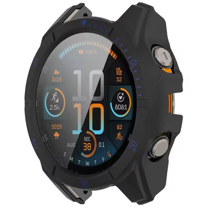 Black protective case for Garmin fenix E 47mm series watch, designed to safeguard the watch from scratches and impacts.