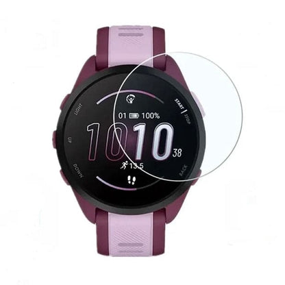 Garmin Forerunner 165 watch screen protector in burgundy pink, designed to protect the watch display from scratches and impacts.