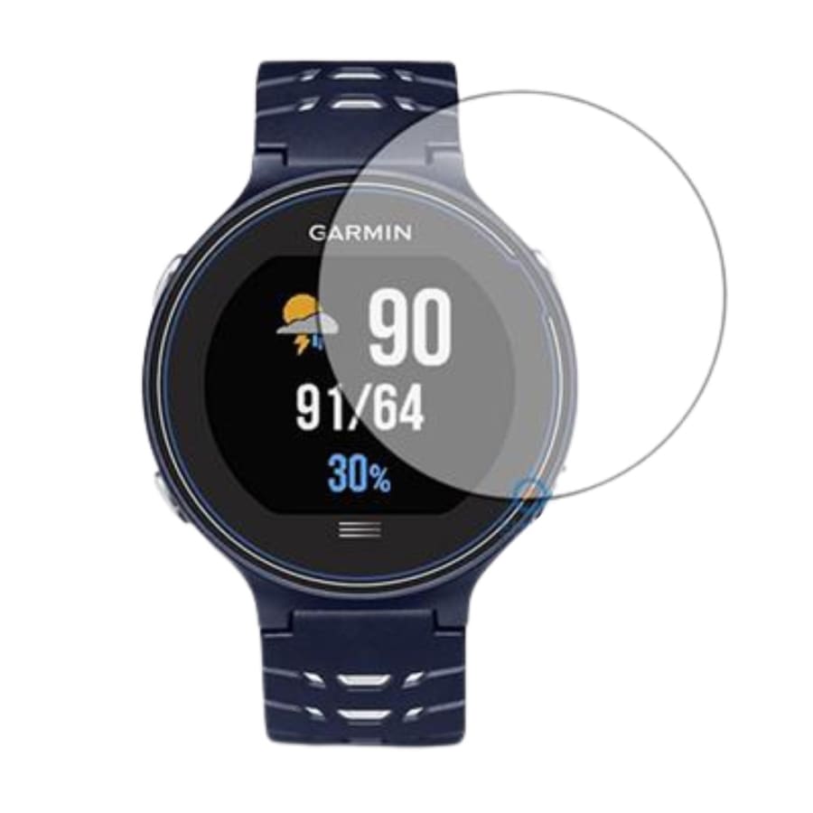 Pair of Garmin Forerunner 630 screen protectors from That Watch Shop, navy watch screen protectors for smartwatch display protection