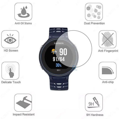 Set of five Habicare Garmin Forerunner 630 screen protectors, clear watch screen protection for enhanced durability.