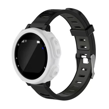 White protective case for Garmin Forerunner 735 and 735XT smartwatch, durable watch case, black and gray design.
