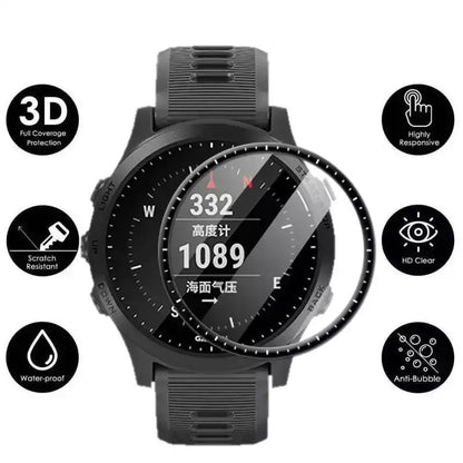 Set of five Habicare Garmin Forerunner 945 LTE watch screen protectors, durable and precise fit for smartwatch screens.