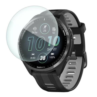 Clear screen protector for Garmin Forerunner 965 smartwatch, providing durable, protective coverage for the watch display.