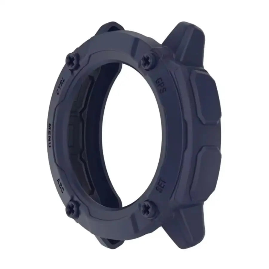 Navy protective watch case for Garmin Instinct 2X Solar Series by Habicare, designed to shield the watch.