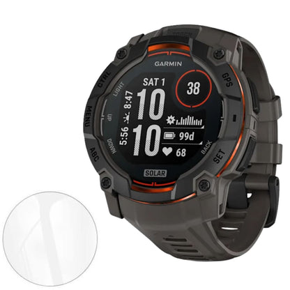 Rugged Garmin Instinct 3 45mm watch screen protector from That Watch Shop, providing durable protection for smartwatch display.