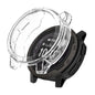 Clear protective case for Garmin Instinct smartwatch, black watch face visible, designed to shield and customize the device.