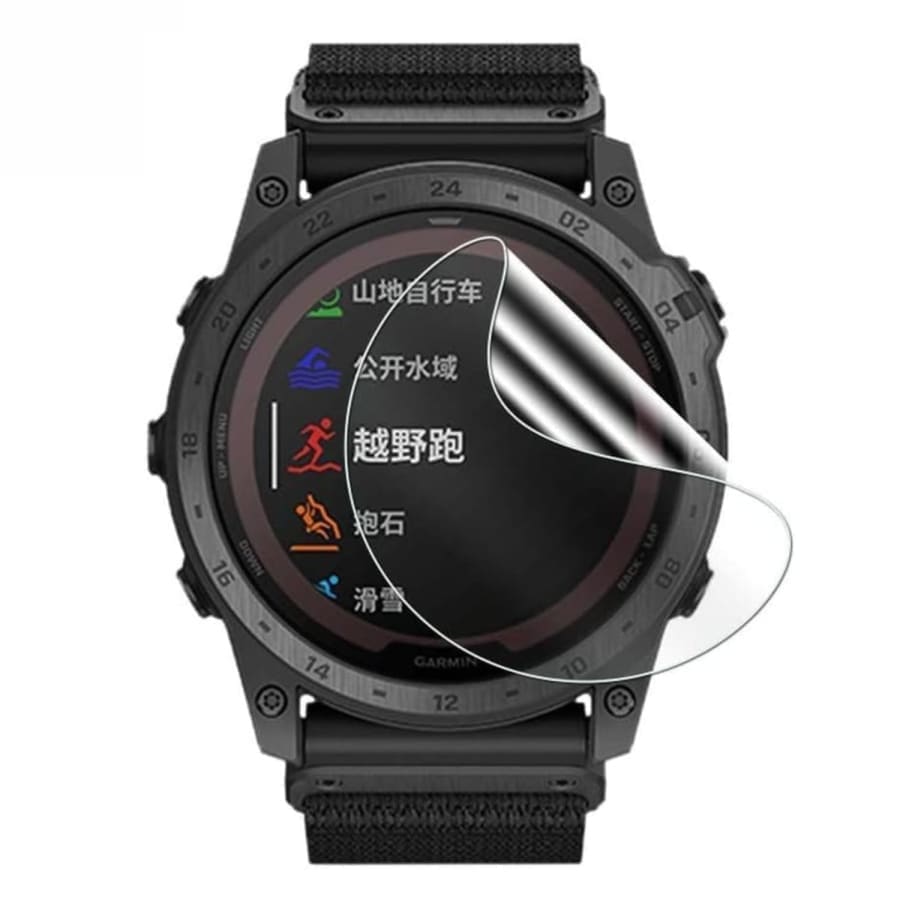 Hydrogel screen protectors for Garmin Tactix 7 watch case, pack of 6, providing durable protection for smartwatch screens.