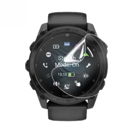Hydrogel screen protectors for Garmin Tactix 8 47mm smartwatch, pack of 6, showing clear protective films on the watch face.