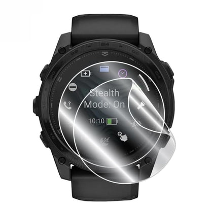 Hydrogel screen protectors for Garmin Tactix 8 watch, black, pack of six, providing durable protection for 51mm smartwatch screens.