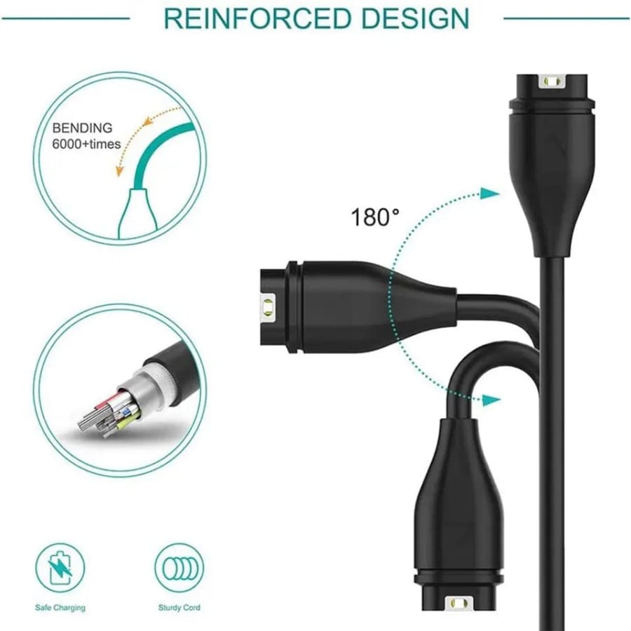 Garmin watch charger with Type C connector, compatible with Garmin smartwatches, designed for fast and reliable charging.