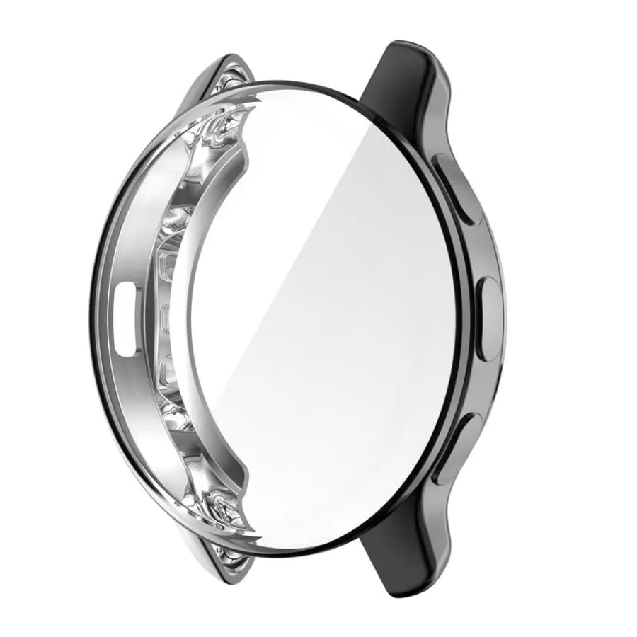 Black protective watch case for Garmin Venu 2 Plus, made by That Watch Shop, designed to safeguard the smartwatch.
