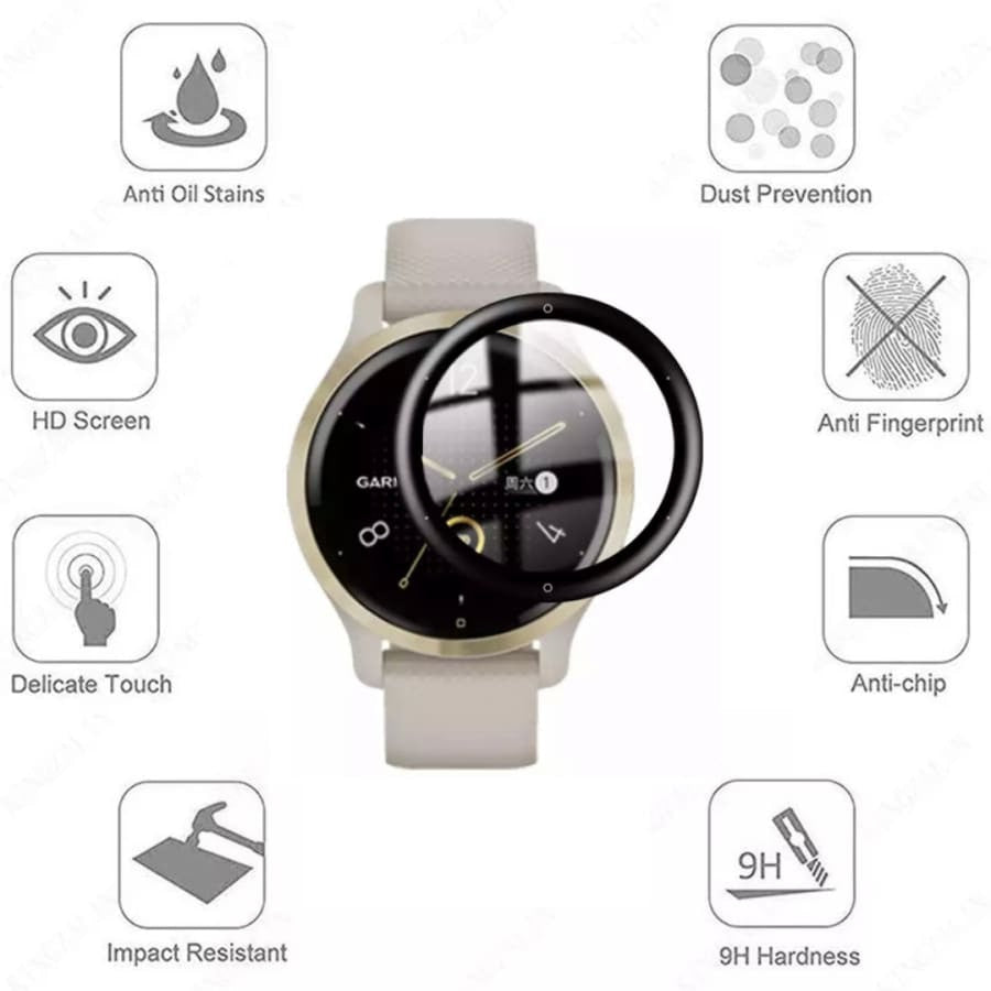 Garmin Venu 2S watch screen protector from That Watch Shop, anti-stain protective film for smartwatch screen.