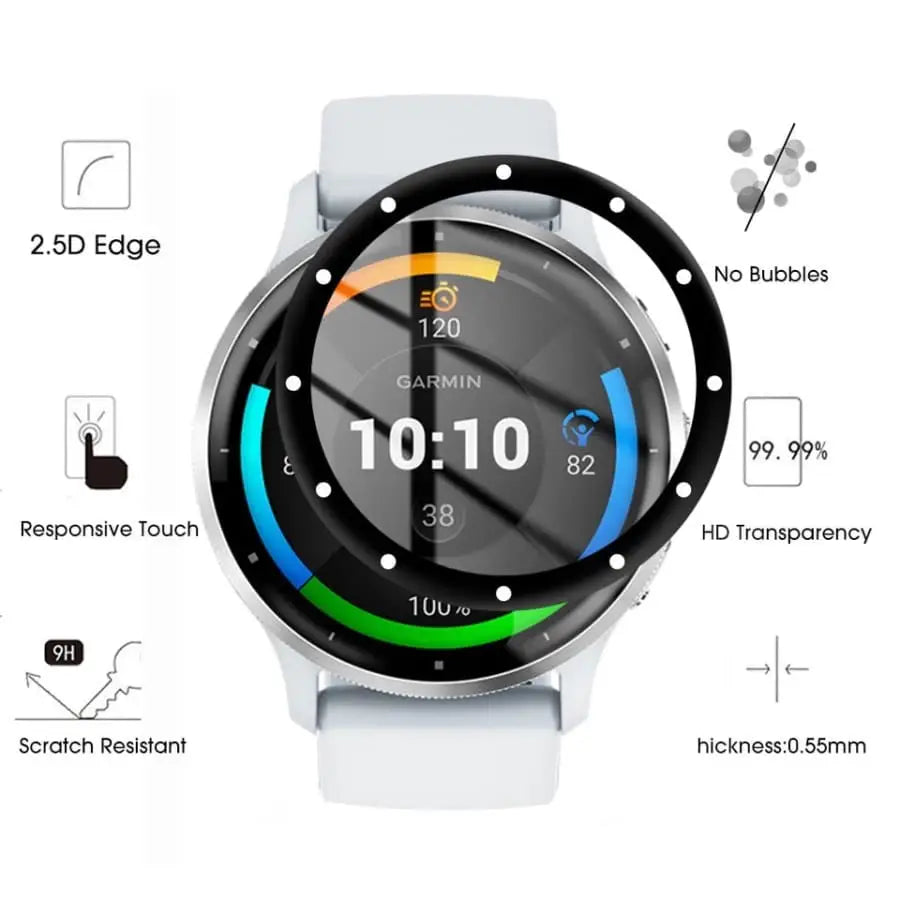 Habicare Garmin Venu 3S screen protectors, pack of 5, clear watch screen protectors for durable, scratch-resistant protection.