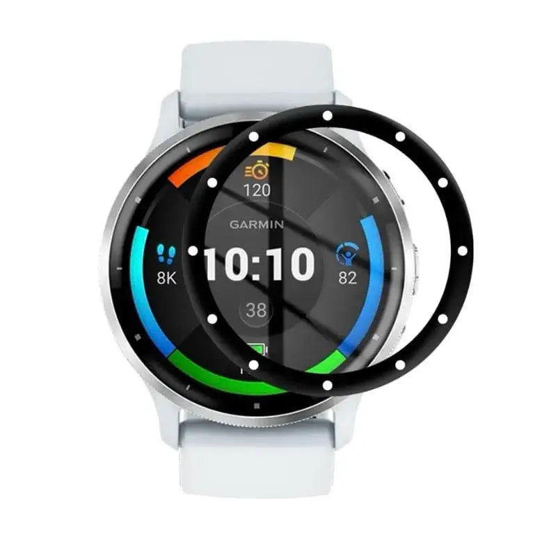Set of five Habicare Garmin Venu 3S watch screen protectors, clear and durable protectors for smartwatch display.