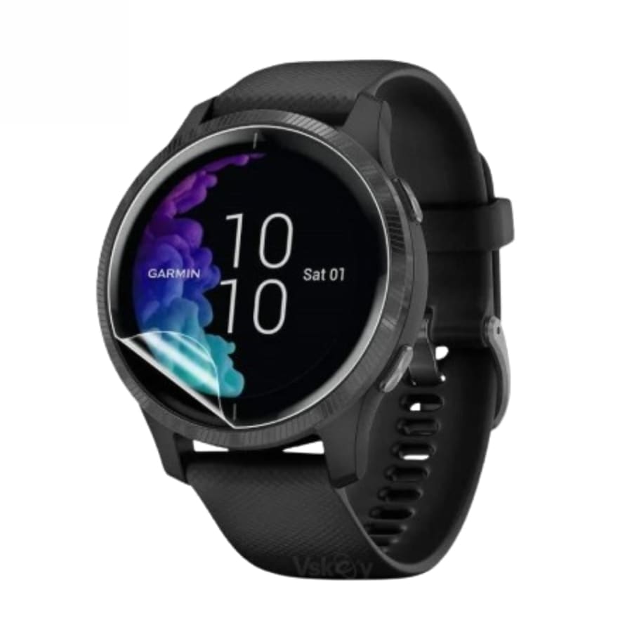 Hydrogel screen protectors for Garmin Venu smartwatch, pack of 6, designed to shield the watch screen from scratches and damage.