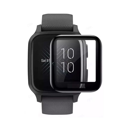 Garmin Venu Sq Series watch screen protector by That Watch Shop, clear protective film covering the watch face.