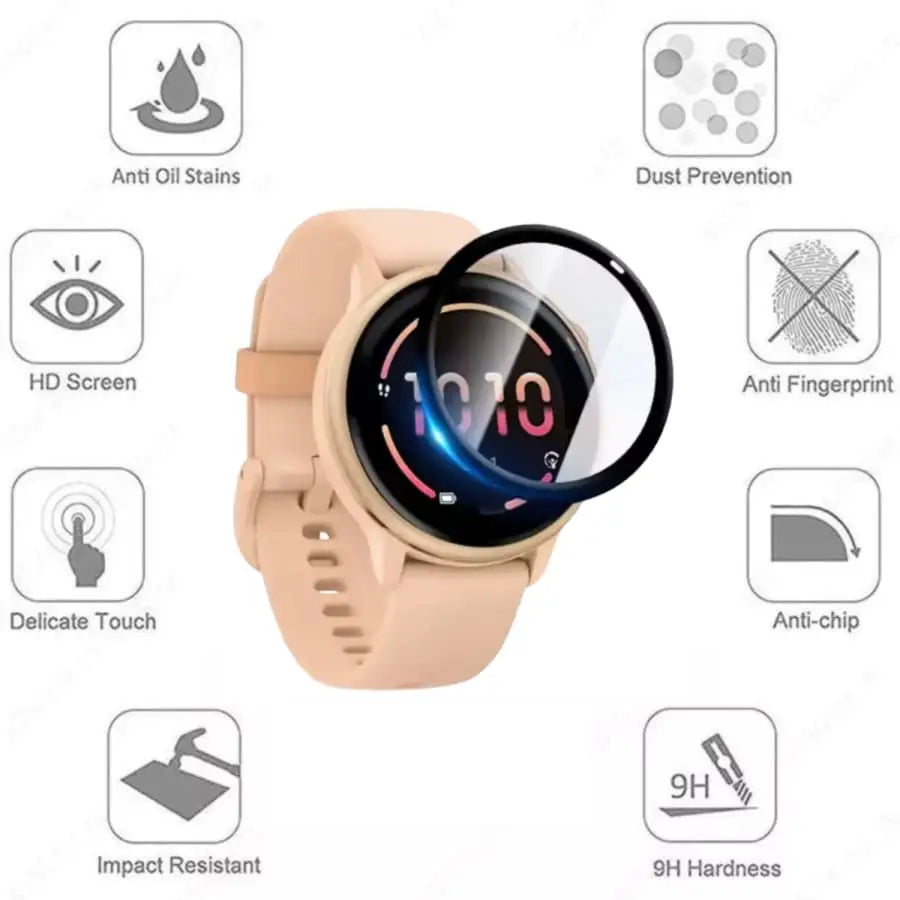 Tempered Glass Screen Guard for Garmin Vivoactive 6 (Pack of 5) Habicare