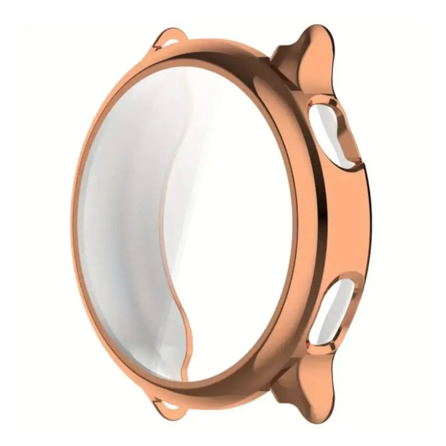 Gold protective case for Garmin Vivoactive 6 watch by Habicare, shown fitted securely around the device.