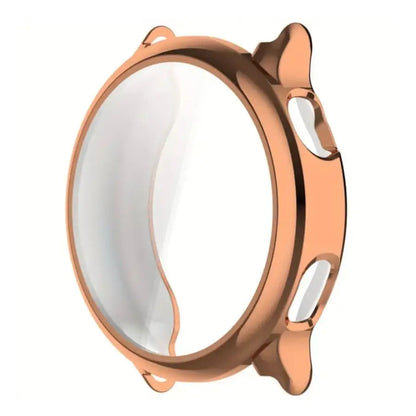 Gold protective case for Garmin Vivoactive 6 watch by Habicare, shown fitted securely around the device.
