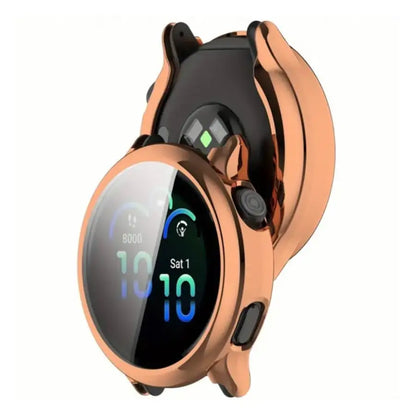 Gold protective case for Garmin Vivoactive 6 watch by Habicare, fits snugly around the watch, showcasing durable watch protection.