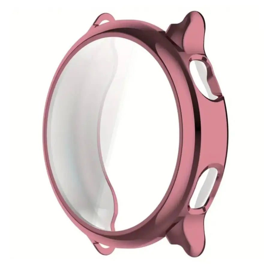 Pink Habicare protective case for Garmin Vivoactive 6 smartwatch, showing the snug fit and durable material.