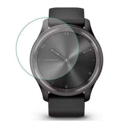 Pack of two gray Garmin Vivomove Sport screen protectors for watch screens, designed for durable, clear protection.