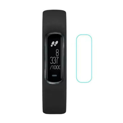 Black Garmin Vivosmart 4 screen protector fitting watch, designed to protect the fitness tracker display.