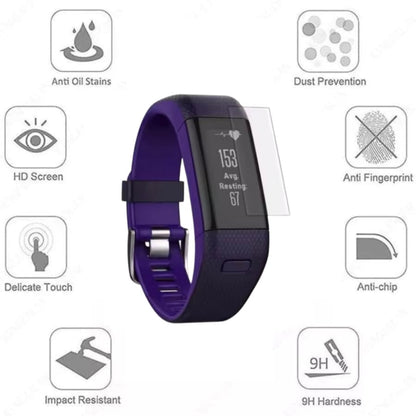 Garmin Vivosmart HR+ screen protector applied to fitness tracker watch showing clear, protective film on device screen