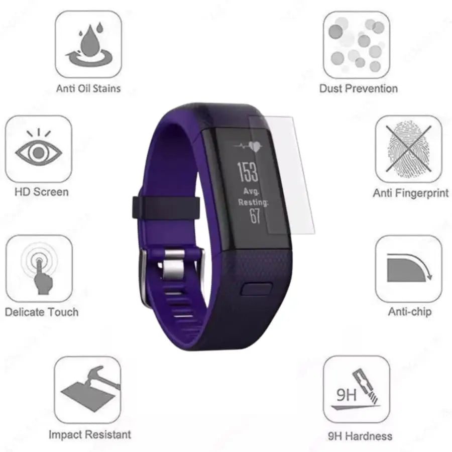 Screen Protectors for Garmin Vivosmart HR+ (Pack of 5) Habicare