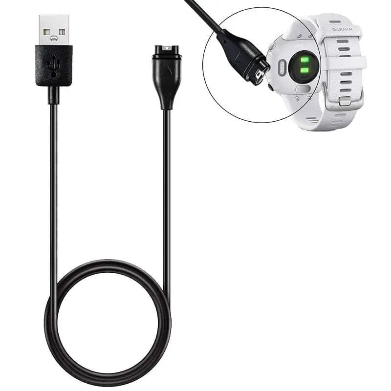 Garmin watch USB charger dock by That Watch Shop, compact charging station with USB connector for Garmin smartwatches.