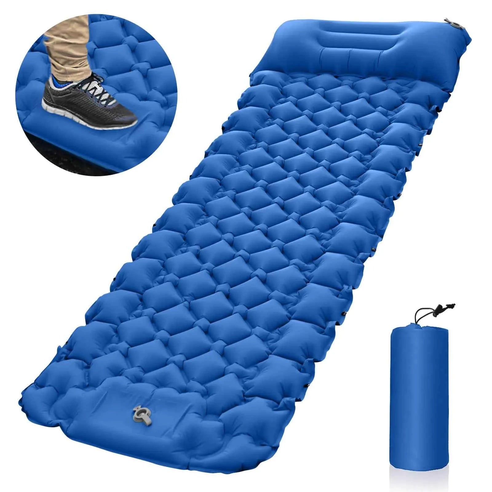Portable Inflatable Camping Mattress - 196x68x8cm Lightweight Sleeping Pad | Moisture-Proof