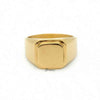 Stainless Steel Square Flat Top Signet Ring - Gold