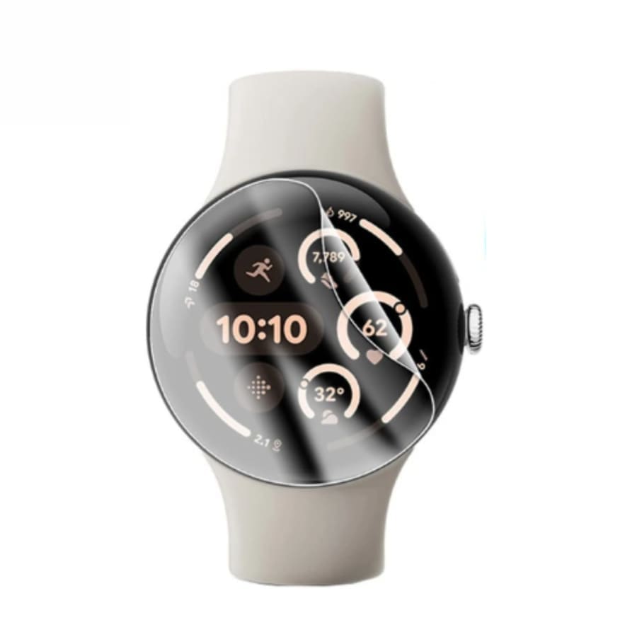 Hydrogel screen protectors for Google Pixel Watch 4 (41mm), pack of 6, transparent watch case covering the watch face.