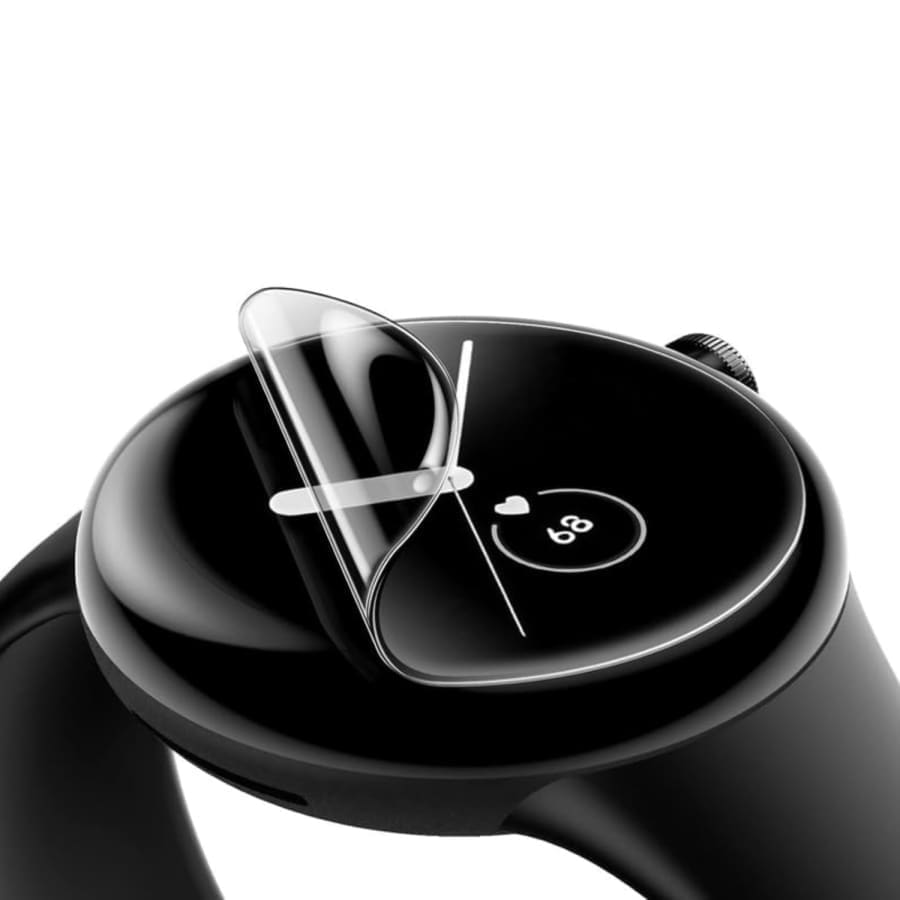 Hydrogel screen protector for Google Pixel Watch, pack of 6, flexible watch case with clear coverage and protection.