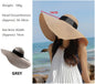 GREY- 16cm Wide Brim Women Lady Sun Straw Hat Floppy Derby Summer Beach Cap dealonline.co.nz