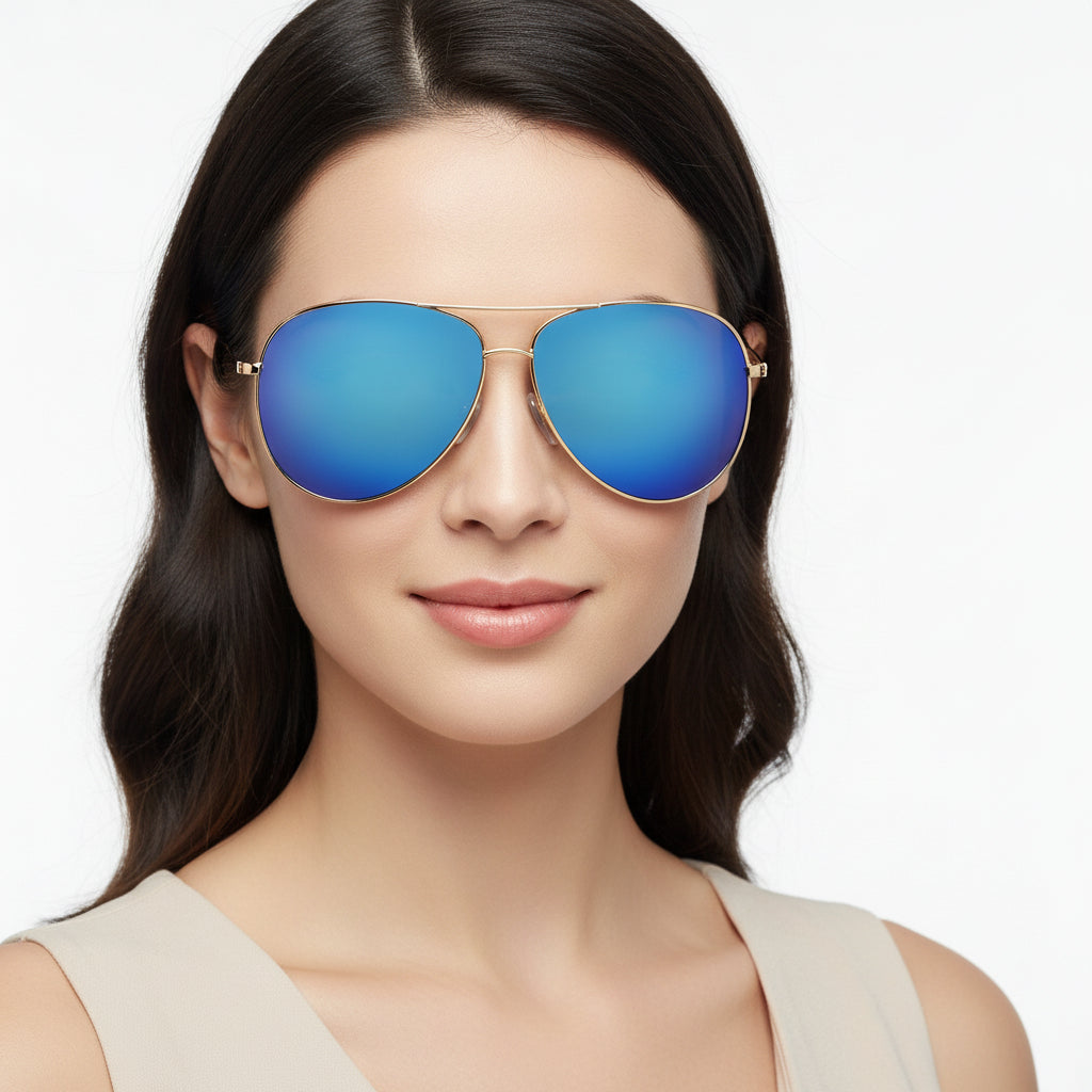 Polarized Blue Mirrored Lens Sunglasses 1528C3 dealonline.co.nz
