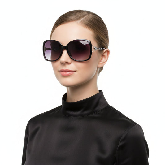 Polarized Lens Flower Deco Sunglasses - PURPLE dealonline.co.nz