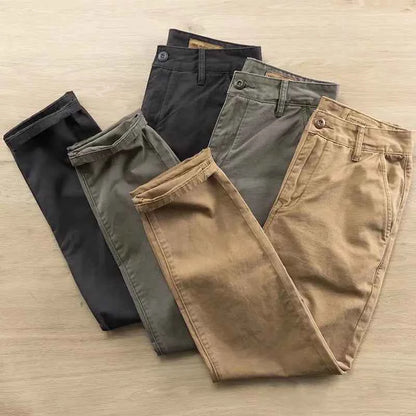Men's Casual Loose Fit Cotton Cargo Pants - Heavy Duty Work Pants | Spring & Autumn