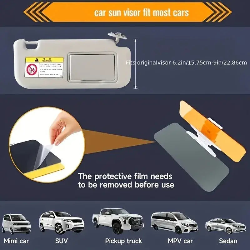 HD Anti-Glare Car Sun Visor – Day & Night Driving Sunlight Protection Habicare