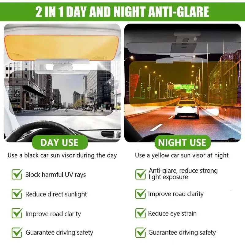 HD Anti-Glare Car Sun Visor – Day & Night Driving Sunlight Protection Habicare