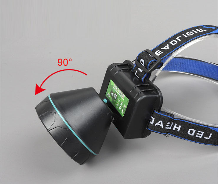 Rechargeable dealonlinenz headlamp with 30W white light, 500-meter beam, 15-hour run time, suitable for outdoor activities.