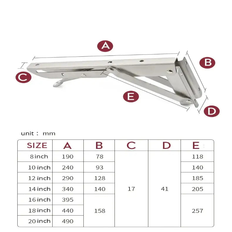 Heavy Duty Folding Shelf Brackets for RV / Caravan Tables (2PCS) Habicare