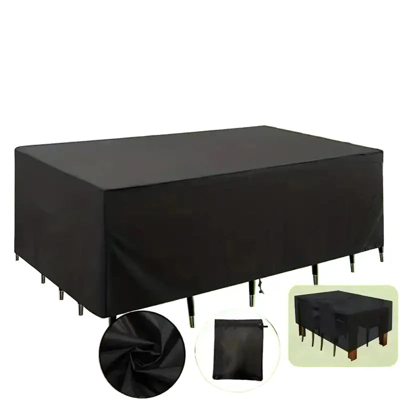 Heavy-Duty Waterproof Patio Furniture Cover – Square Design (Black) Habicare