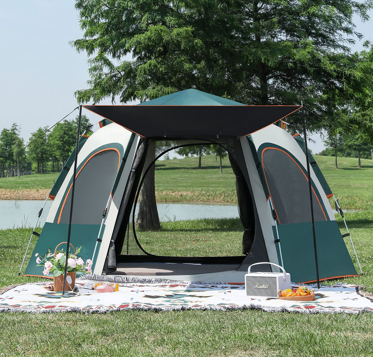 Hexagonal Camping Tent - Durable, Quick Setup JLP5467 ECOTREK