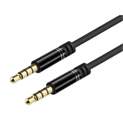 Habicare 9eight5 Hi-Fi 3.5mm AUX nylon braided audio cable showing the durable, flexible cable with gold-plated connectors.