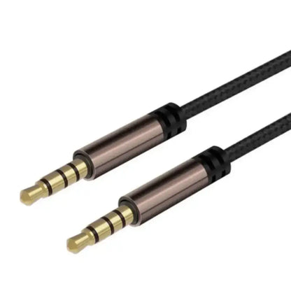 Habicare 9eight5 Hi-Fi 3.5mm AUX nylon braided audio cable with durable construction and flexible design for clear sound transmission.