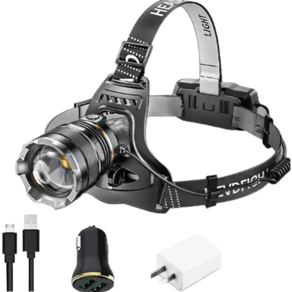 Habicare SS high-power LED headlamp for outdoor activities, featuring bright light and adjustable strap for hands-free illumination.
