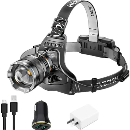 Habicare SS high-power LED headlamp for outdoor activities, featuring bright light and adjustable strap for hands-free illumination.