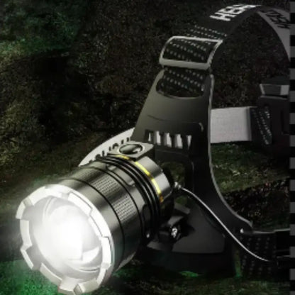Habicare SS high-power LED headlamp for outdoor activities, featuring adjustable straps and bright illumination for nighttime adventures.